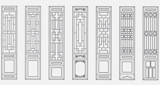 灌南常用中式仿古花窗图案隔断设计图